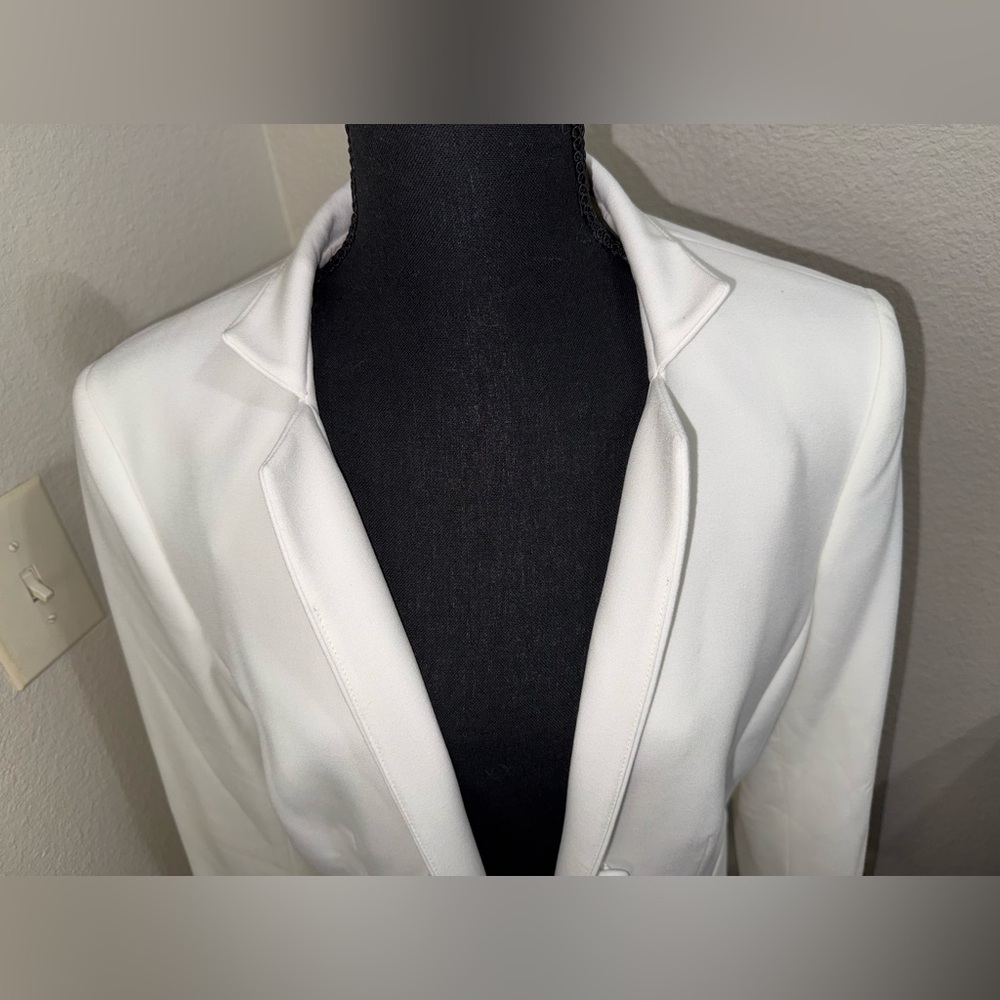 Tahari NWT Ivory Blazer‎ Clean Girl Aesthetic Old Money Bridal Quiet Lux-Size 10 - Picture 3 of 11